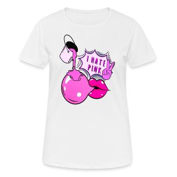 Pop art in pink colours - Women's Breathable T-Shirt - white - Front - AI Model Female 172 dark (172cm)