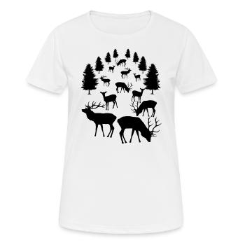 Deer, roe deer, red deer, fallow deer, deer, roebuck - Women's Breathable T-Shirt - white - Front - AI Model Female 172 dark (172cm)