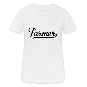 Farmer - Frauen T-Shirt atmungsaktiv - Weiß - Vorne - AI Model Female 172 dark (172cm)