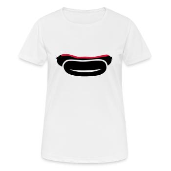 Saucisse - T-shirt respirant Femme - blanc - Devant - AI Model Female 172 dark (172cm)