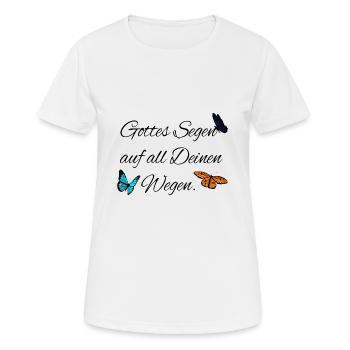 Gottes Segen Segensspruch Taufe Hochzeit Gläubige - Frauen T-Shirt atmungsaktiv - Weiß - Vorne - AI Model Female 172 dark (172cm)
