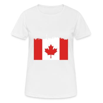 Skyline Maple Leaf Cadeau canadien - T-shirt respirant Femme - blanc - Devant - AI Model Female 172 dark (172cm)