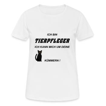 Ich bin Tierpfleger Ich kann mich um deine Katze - Frauen T-Shirt atmungsaktiv - Weiß - Vorne - AI Model Female 172 dark (172cm)