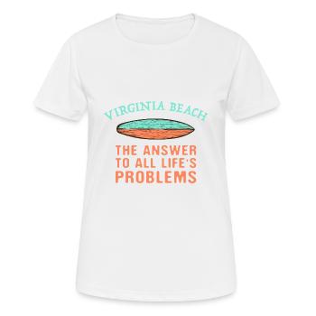 Virginia Beach répond à tous les problèmes de la vie - T-shirt respirant Femme - blanc - Devant - AI Model Female 172 dark (172cm)