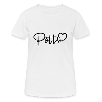 Pott Herzschlag Ruhrpott Liebe - Frauen T-Shirt atmungsaktiv - Weiß - Vorne - AI Model Female 172 dark (172cm)