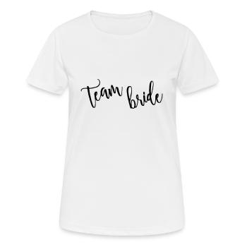 Team Bride! Minimal, personalisierbar - Frauen T-Shirt atmungsaktiv - Weiß - Vorne - AI Model Female 172 dark (172cm)
