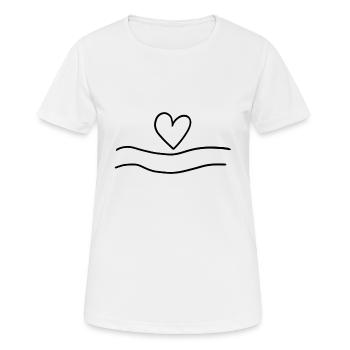 Ligne Ligne Coeur Forme Amour - T-shirt respirant Femme - blanc - Devant - AI Model Female 172 dark (172cm)