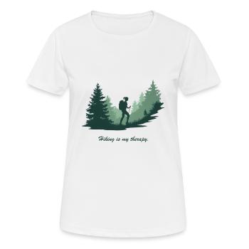 Hiking is My Therapy – Nature & Forest - Women's Breathable T-Shirt - white - Front - AI Model Female 172 dark (172cm)