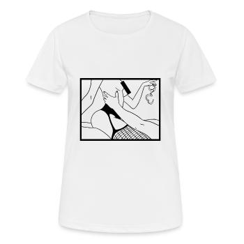 BDSM Fetisch Kunst handschellen Lust und Liebe - Frauen T-Shirt atmungsaktiv - Weiß - Vorne - AI Model Female 172 dark (172cm)