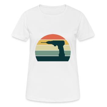 Craftsman Drill Sunset Foreuse à faire soi-même - T-shirt respirant Femme - blanc - Devant - AI Model Female 172 dark (172cm)