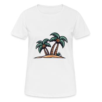 Île Palm - T-shirt respirant Femme - blanc - Devant - AI Model Female 172 dark (172cm)