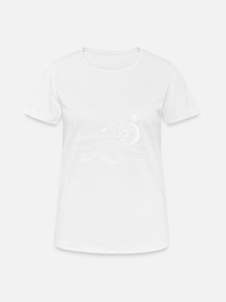 Eine Fliegenrute mit einer selbst gebundenen - Frauen T-Shirt atmungsaktiv - Weiß