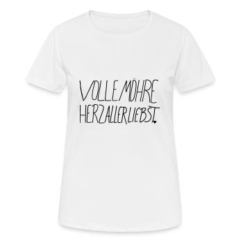 Volle Moehre - Frauen T-Shirt atmungsaktiv - Weiß - Vorne - AI Model Female 172 dark (172cm)