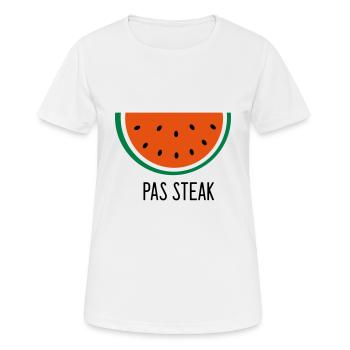 Pas steak - T-shirt respirant Femme - blanc - Devant - AI Model Female 172 dark (172cm)