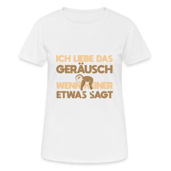 Ich liebe das Geräusch Faultier Büro - Frauen T-Shirt atmungsaktiv - Weiß - Vorne - AI Model Female 172 dark (172cm)