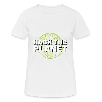 Hack the Planet Information Technology Student - Women's Breathable T-Shirt - white - Front - AI Model Female 172 dark (172cm)