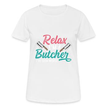 J’ai vu un cadeau de boucher pire - T-shirt respirant Femme - blanc - Devant - AI Model Female 172 dark (172cm)