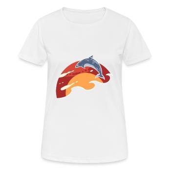 Bienvenue Sunrise Mammifère marin Gesche - T-shirt respirant Femme - blanc - Devant - AI Model Female 172 dark (172cm)