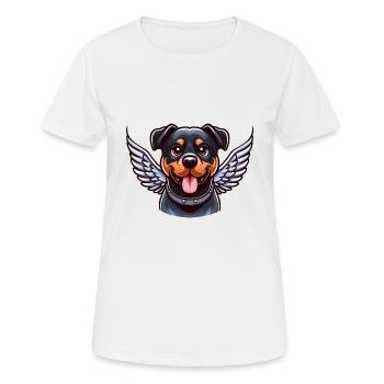 Rottweiler mignon - Ange avec des ailes dans le - T-shirt respirant Femme - blanc - Devant - AI Model Female 172 dark (172cm)