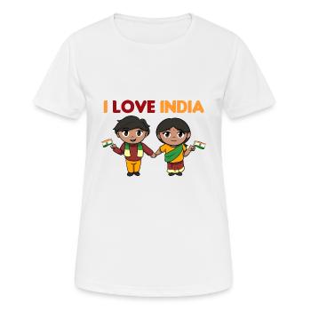 Inde Inde Hindu Pride Drapeau Pays I Cadeau - T-shirt respirant Femme - blanc - Devant - AI Model Female 172 dark (172cm)