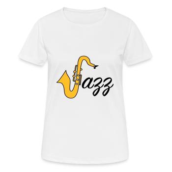 Jazz - Frauen T-Shirt atmungsaktiv - Weiß - Vorne - AI Model Female 172 dark (172cm)