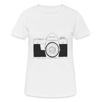Appareil photo, appareil photo vintage, , vieil appareil photo, vieux - T-shirt respirant Femme - blanc - Devant - AI Model Female 172 dark (172cm)