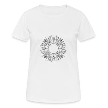 Sonne Hippie schwarz - Frauen T-Shirt atmungsaktiv - Weiß - Vorne - AI Model Female 172 dark (172cm)