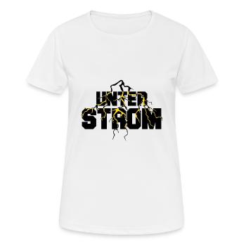 Unter Strom - Frauen T-Shirt atmungsaktiv - Weiß - Vorne - AI Model Female 172 dark (172cm)