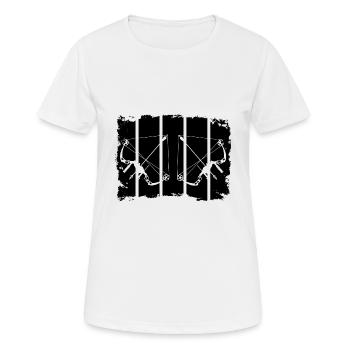Archery Composite Bow Retro Stripes - T-shirt respirant Femme - blanc - Devant - AI Model Female 172 dark (172cm)