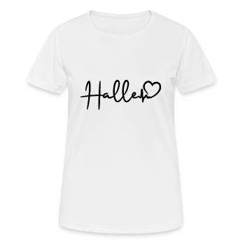 Halle Herzschlag Stadt Halle Saale - Frauen T-Shirt atmungsaktiv - Weiß - Vorne - AI Model Female 172 dark (172cm)