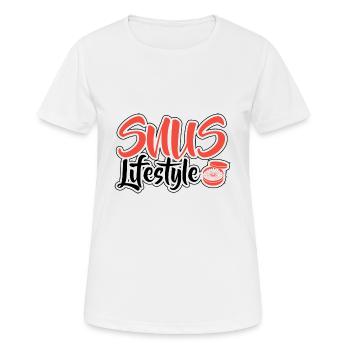 Snus sans fumée anti-fumeurs nicotiniques non-fumeurs - T-shirt respirant Femme - blanc - Devant - AI Model Female 172 dark (172cm)