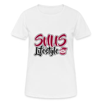 Snus sans fumée anti-fumeurs nicotiniques non-fumeurs - T-shirt respirant Femme - blanc - Devant - AI Model Female 172 dark (172cm)