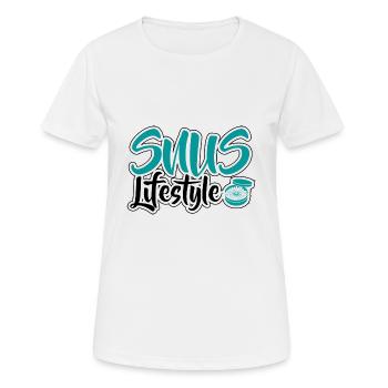 Snus sans fumée anti-fumeurs nicotiniques non-fumeurs - T-shirt respirant Femme - blanc - Devant - AI Model Female 172 dark (172cm)