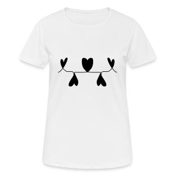 Herzen Linie Liebe Herz - Frauen T-Shirt atmungsaktiv - Weiß - Vorne - AI Model Female 172 dark (172cm)
