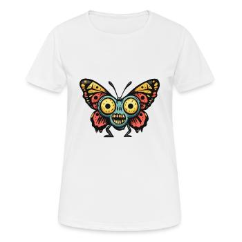 Schmetterling Halloween Lustig Zombie - Frauen T-Shirt atmungsaktiv - Weiß - Vorne - AI Model Female 172 dark (172cm)