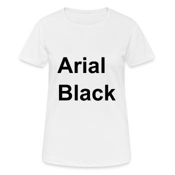 Arial Black Gift, font font word font - Women's Breathable T-Shirt - white - Front - AI Model Female 172 dark (172cm)
