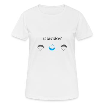 BE different parapente Parapente Parapente Acro Pilot - T-shirt respirant Femme - blanc - Devant - AI Model Female 172 dark (172cm)