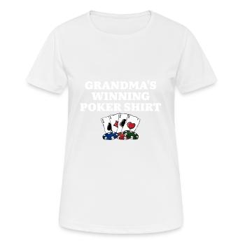 Grandma's Winning Poker Shirt Gambler Nana - Frauen T-Shirt atmungsaktiv - Weiß - Vorne - AI Model Female 172 dark (172cm)