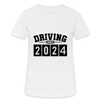 Permis de conduire 2024 Test de conduite Test de conduite - T-shirt respirant Femme - blanc - Devant - AI Model Female 172 dark (172cm)