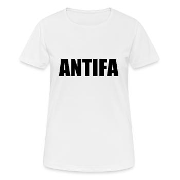 Antifa - Frauen T-Shirt atmungsaktiv - Weiß - Vorne - AI Model Female 172 dark (172cm)
