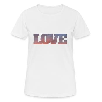 Nuages dans l’inscription amour - T-shirt respirant Femme - blanc - Devant - AI Model Female 172 dark (172cm)