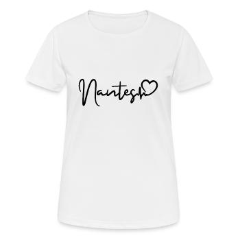 Nantes Herzschlag - Frauen T-Shirt atmungsaktiv - Weiß - Vorne - AI Model Female 172 dark (172cm)