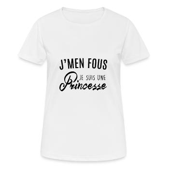 je suis une princesse - T-shirt respirant Femme - blanc - Devant - AI Model Female 172 dark (172cm)