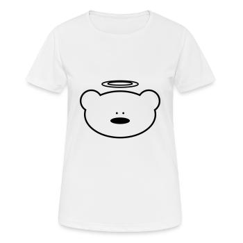 Lustiger Teddybär mit Heiligenschein - Frauen T-Shirt atmungsaktiv - Weiß - Vorne - AI Model Female 172 dark (172cm)