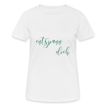 Entspannung Yoga Chi relaxen Urlaub - Frauen T-Shirt atmungsaktiv - Weiß - Vorne - AI Model Female 172 dark (172cm)