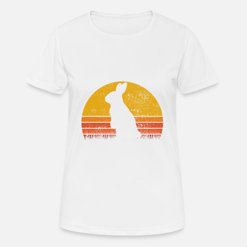 Easter Rabbit Sunset Retro Gift - Women's Breathable T-Shirt - white
