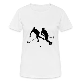 Floorball - Frauen T-Shirt atmungsaktiv - Weiß - Vorne - AI Model Female 172 dark (172cm)