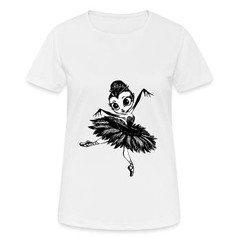Schwarzer Schwan Ballerina Tänzerin - Frauen T-Shirt atmungsaktiv - Weiß - Vorne - AI Model Female 172 dark (172cm)