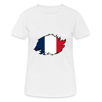 Français Français France - T-shirt respirant Femme - blanc - Devant - AI Model Female 172 dark (172cm)