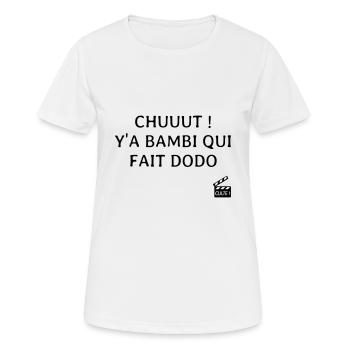 Y'a bambi qui fait dodo... Les 3 frères - Culte ! - T-shirt respirant Femme - blanc - Devant - AI Model Female 172 dark (172cm)
